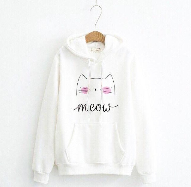 ao ni hoodie trang dai tay